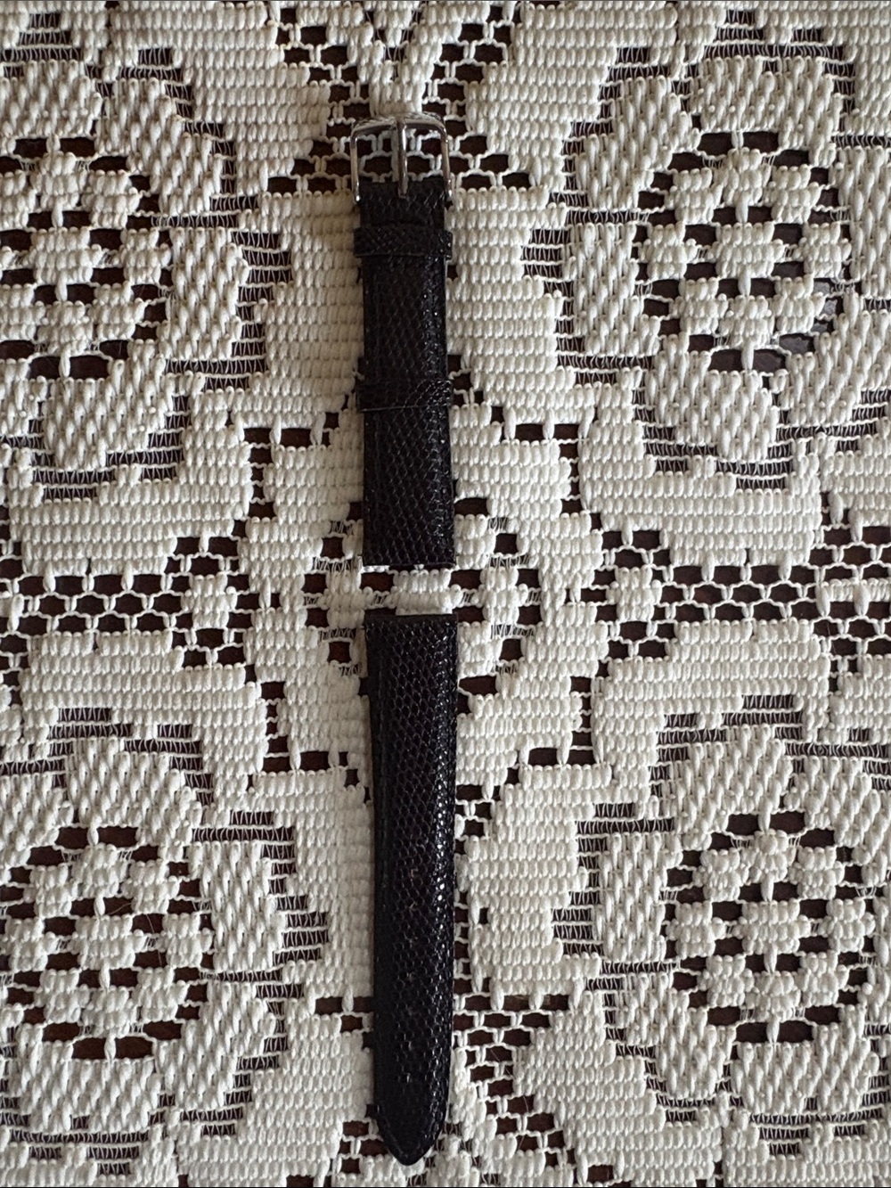 Michele Black Genuine Lizard Watch Band